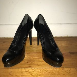 Kelsi Dagger Black Patent Leather Pumps